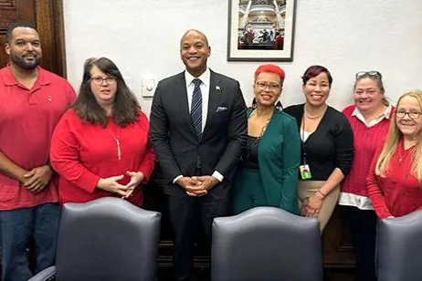 Group photo of CWA members meeting with the Maryland Governor