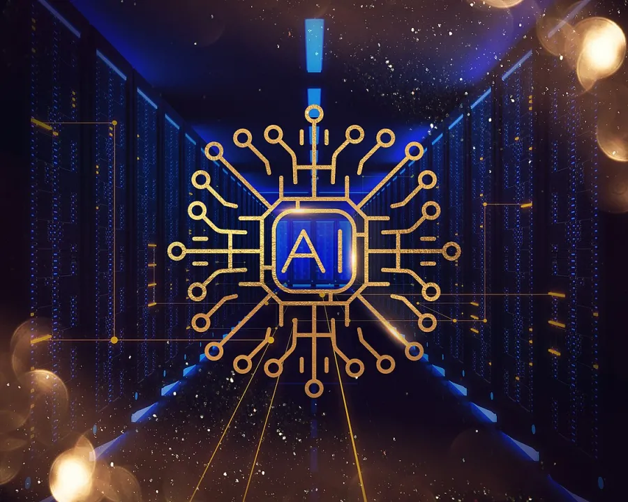 circuit board with AI logo