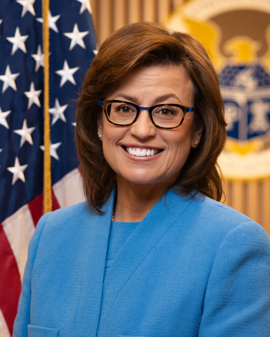 Headshot of FCC Commissioner Anna Gomez